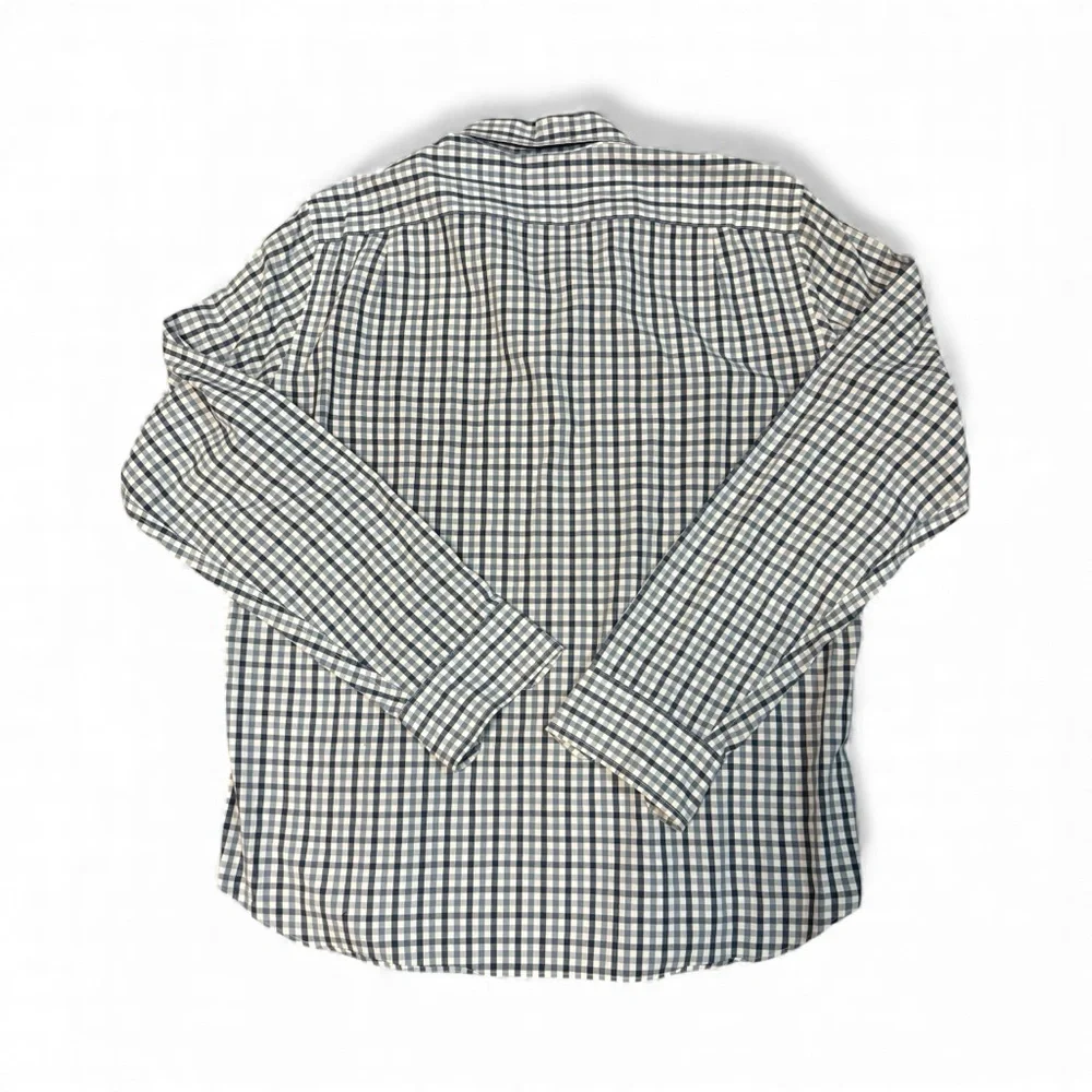 J. Crew men’s blue‎ and White Checkered Casual Shirt size L